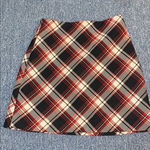 black and red mini skirt